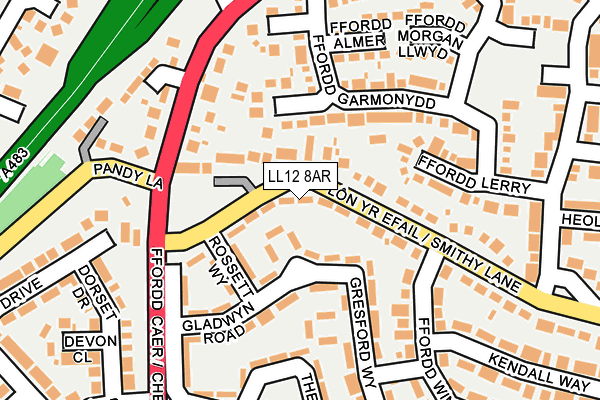 LL12 8AR map - OS OpenMap – Local (Ordnance Survey)