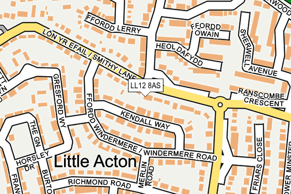 LL12 8AS map - OS OpenMap – Local (Ordnance Survey)