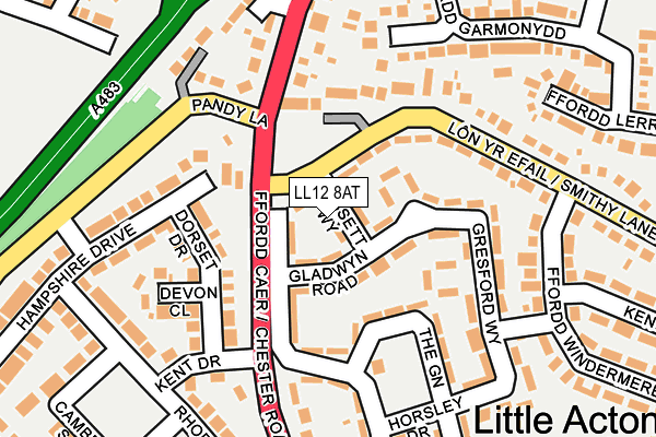 LL12 8AT map - OS OpenMap – Local (Ordnance Survey)