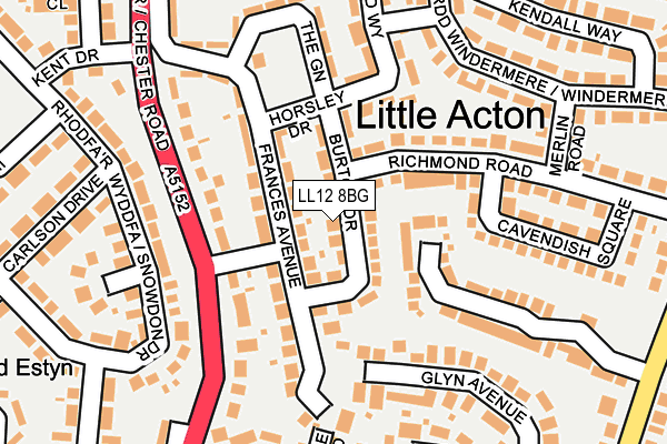 LL12 8BG map - OS OpenMap – Local (Ordnance Survey)