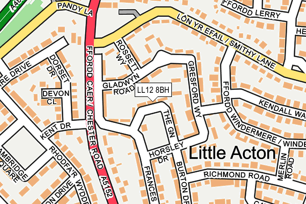 LL12 8BH map - OS OpenMap – Local (Ordnance Survey)