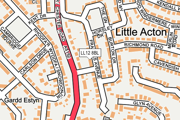 LL12 8BL map - OS OpenMap – Local (Ordnance Survey)