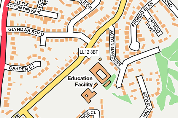 LL12 8BT map - OS OpenMap – Local (Ordnance Survey)