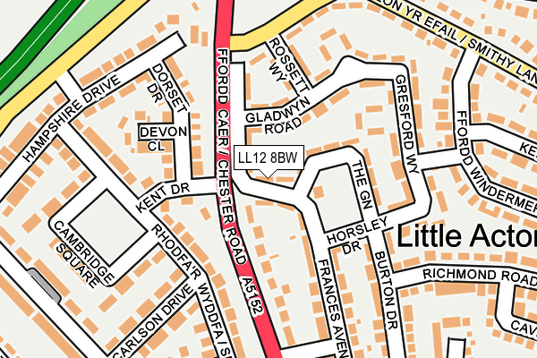 LL12 8BW map - OS OpenMap – Local (Ordnance Survey)