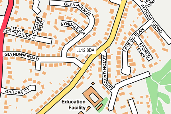 LL12 8DA map - OS OpenMap – Local (Ordnance Survey)