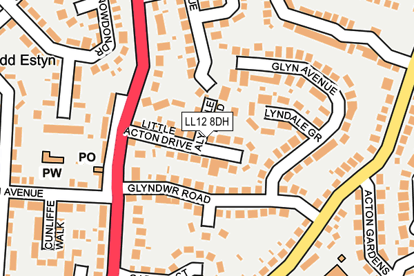 LL12 8DH map - OS OpenMap – Local (Ordnance Survey)