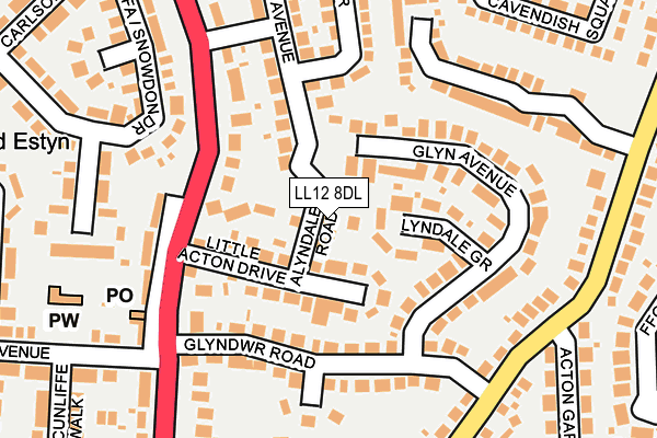 LL12 8DL map - OS OpenMap – Local (Ordnance Survey)
