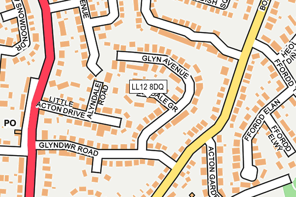 LL12 8DQ map - OS OpenMap – Local (Ordnance Survey)