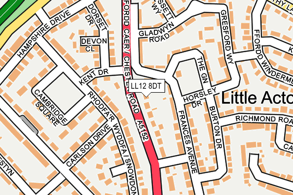 LL12 8DT map - OS OpenMap – Local (Ordnance Survey)