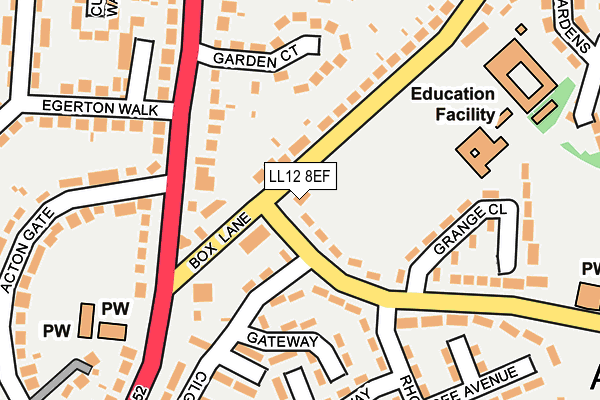 LL12 8EF map - OS OpenMap – Local (Ordnance Survey)