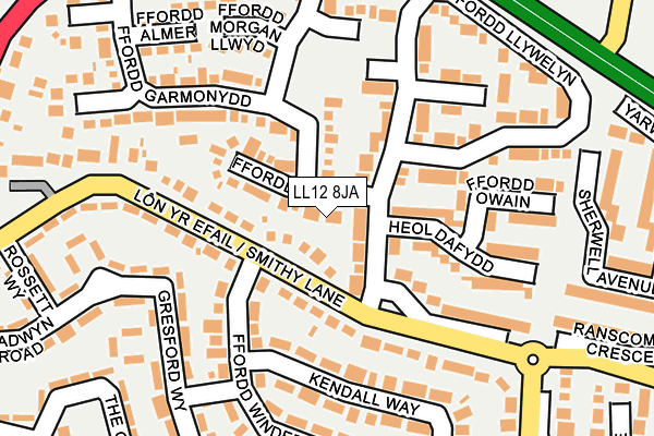 LL12 8JA map - OS OpenMap – Local (Ordnance Survey)