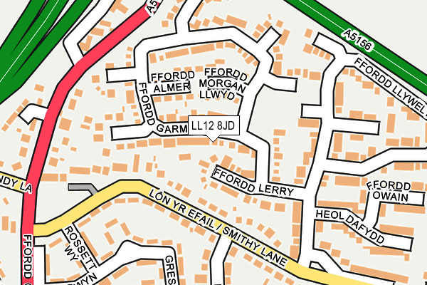 LL12 8JD map - OS OpenMap – Local (Ordnance Survey)