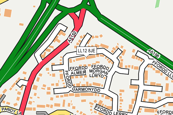 LL12 8JE map - OS OpenMap – Local (Ordnance Survey)