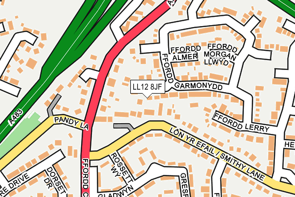 LL12 8JF map - OS OpenMap – Local (Ordnance Survey)