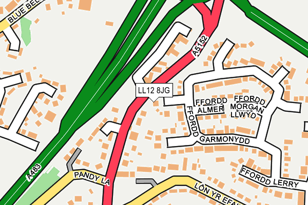 LL12 8JG map - OS OpenMap – Local (Ordnance Survey)