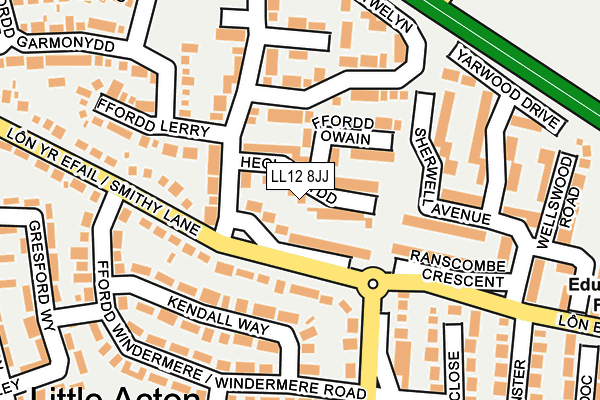 LL12 8JJ map - OS OpenMap – Local (Ordnance Survey)