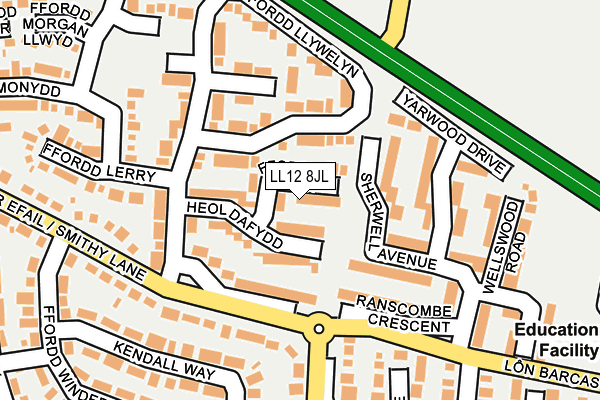 LL12 8JL map - OS OpenMap – Local (Ordnance Survey)