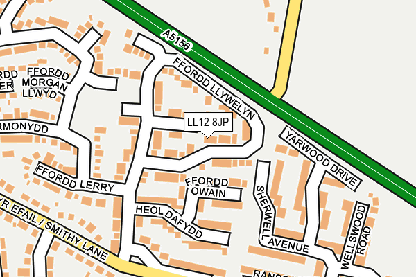 LL12 8JP map - OS OpenMap – Local (Ordnance Survey)