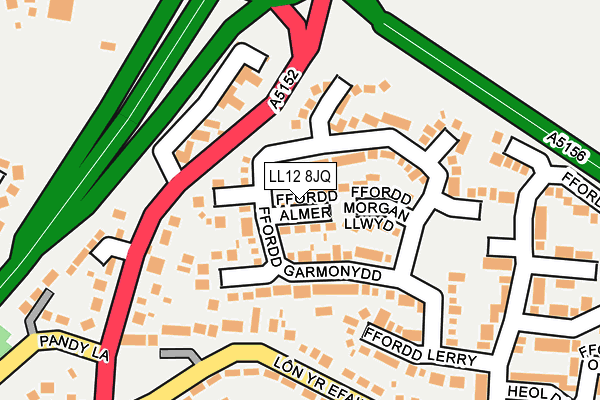 LL12 8JQ map - OS OpenMap – Local (Ordnance Survey)