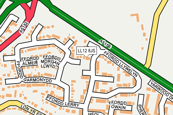 LL12 8JS map - OS OpenMap – Local (Ordnance Survey)