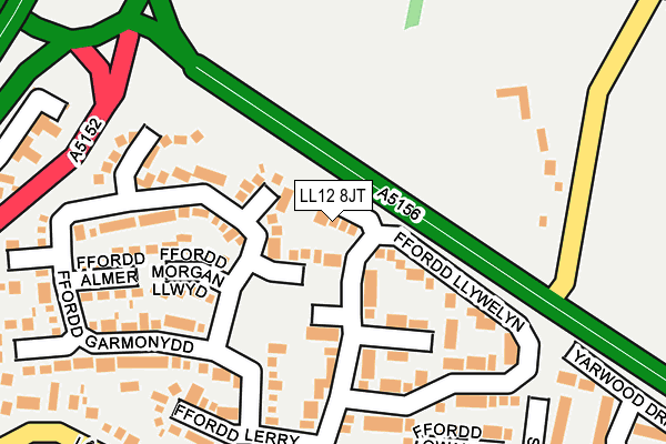 LL12 8JT map - OS OpenMap – Local (Ordnance Survey)