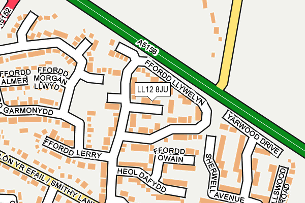 LL12 8JU map - OS OpenMap – Local (Ordnance Survey)