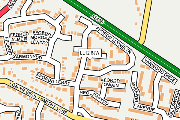 LL12 8JW map - OS OpenMap – Local (Ordnance Survey)