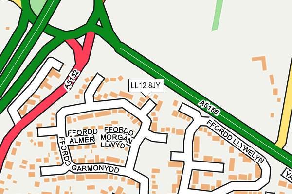 LL12 8JY map - OS OpenMap – Local (Ordnance Survey)
