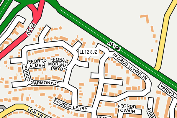 LL12 8JZ map - OS OpenMap – Local (Ordnance Survey)