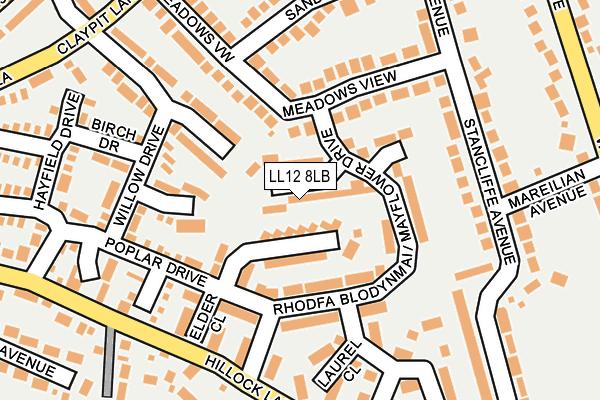 LL12 8LB map - OS OpenMap – Local (Ordnance Survey)
