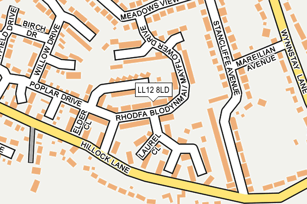 LL12 8LD map - OS OpenMap – Local (Ordnance Survey)