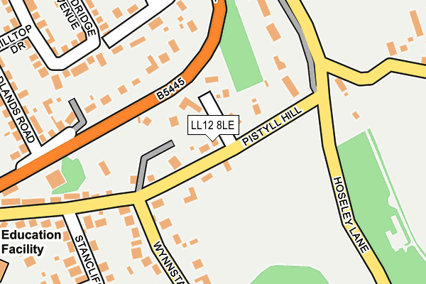 LL12 8LE map - OS OpenMap – Local (Ordnance Survey)