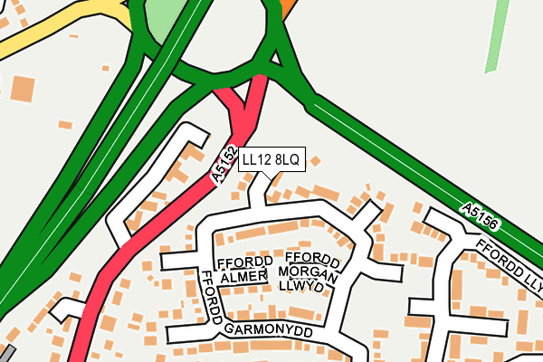 LL12 8LQ map - OS OpenMap – Local (Ordnance Survey)