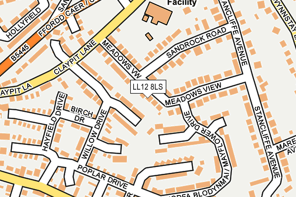 LL12 8LS map - OS OpenMap – Local (Ordnance Survey)