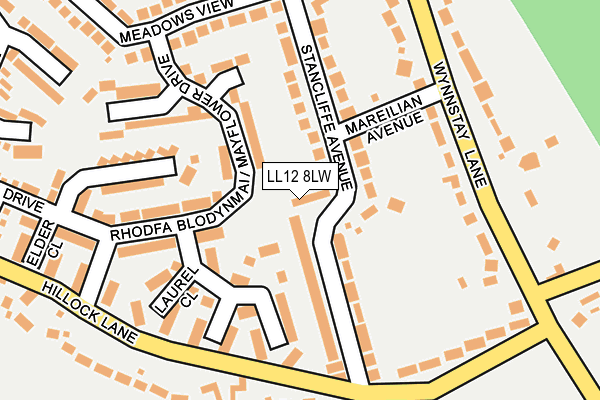 LL12 8LW map - OS OpenMap – Local (Ordnance Survey)