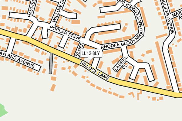 LL12 8LY map - OS OpenMap – Local (Ordnance Survey)