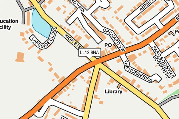 LL12 8NA map - OS OpenMap – Local (Ordnance Survey)