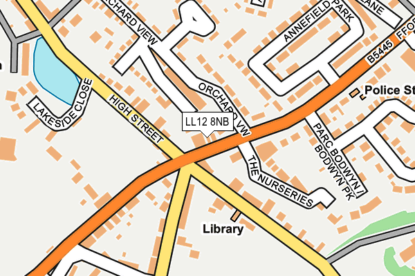 LL12 8NB map - OS OpenMap – Local (Ordnance Survey)