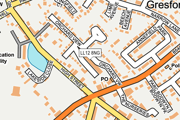 LL12 8NG map - OS OpenMap – Local (Ordnance Survey)