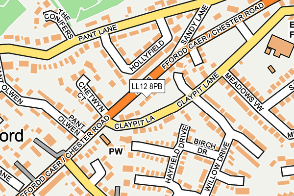 LL12 8PB map - OS OpenMap – Local (Ordnance Survey)