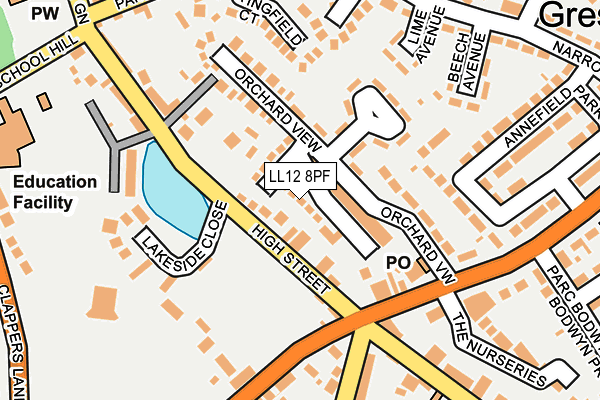 LL12 8PF map - OS OpenMap – Local (Ordnance Survey)