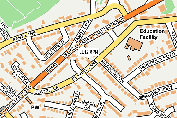 LL12 8PN map - OS OpenMap – Local (Ordnance Survey)