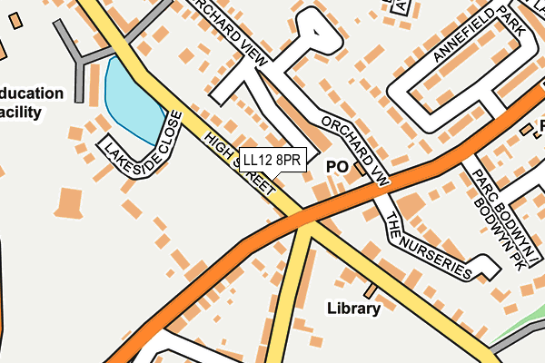 LL12 8PR map - OS OpenMap – Local (Ordnance Survey)