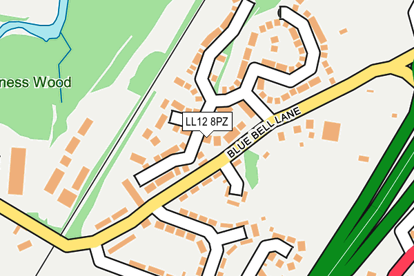LL12 8PZ map - OS OpenMap – Local (Ordnance Survey)
