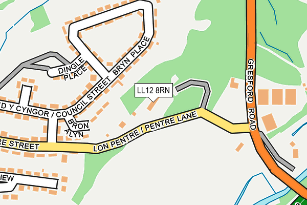 LL12 8RN map - OS OpenMap – Local (Ordnance Survey)