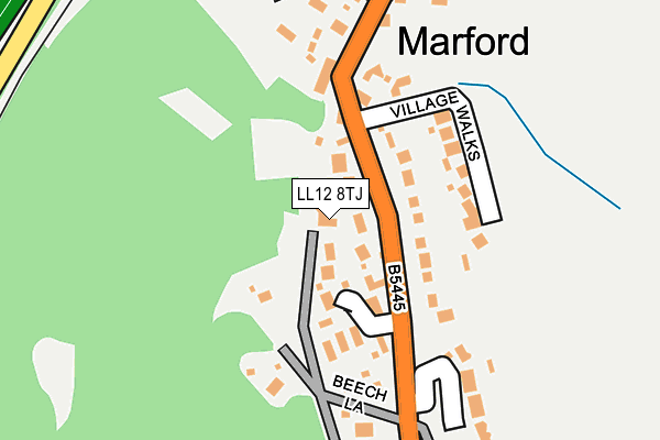 LL12 8TJ map - OS OpenMap – Local (Ordnance Survey)