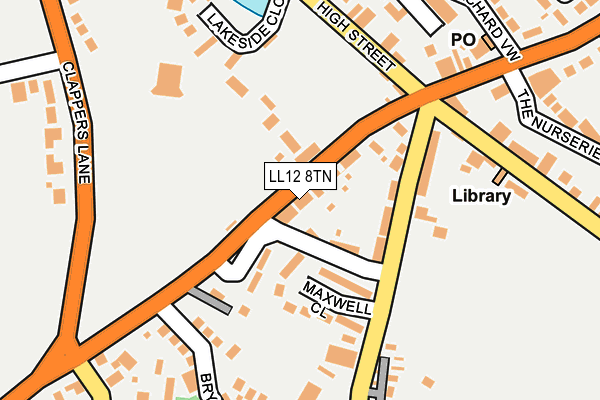 LL12 8TN map - OS OpenMap – Local (Ordnance Survey)