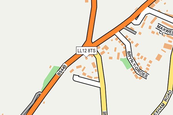 LL12 8TS map - OS OpenMap – Local (Ordnance Survey)