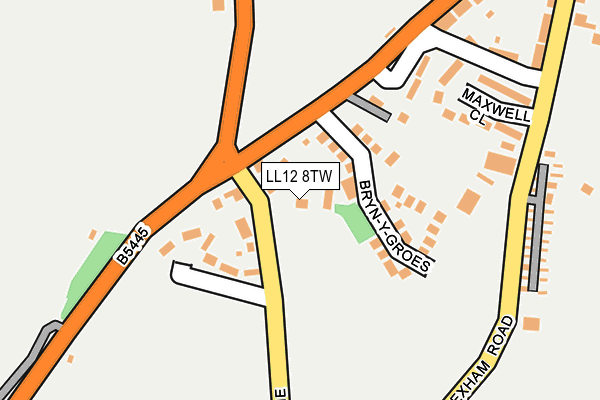 LL12 8TW map - OS OpenMap – Local (Ordnance Survey)