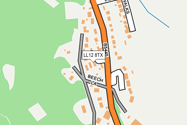 LL12 8TX map - OS OpenMap – Local (Ordnance Survey)